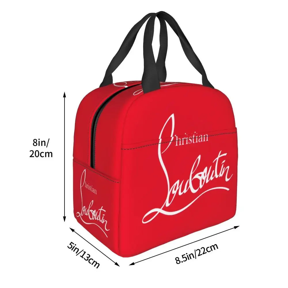 Christianed High Heels Louboutined Insulated Lunch Bags Cooler Bag Lunch Container Lady Beauty Lunch Box Tote School Outdoor