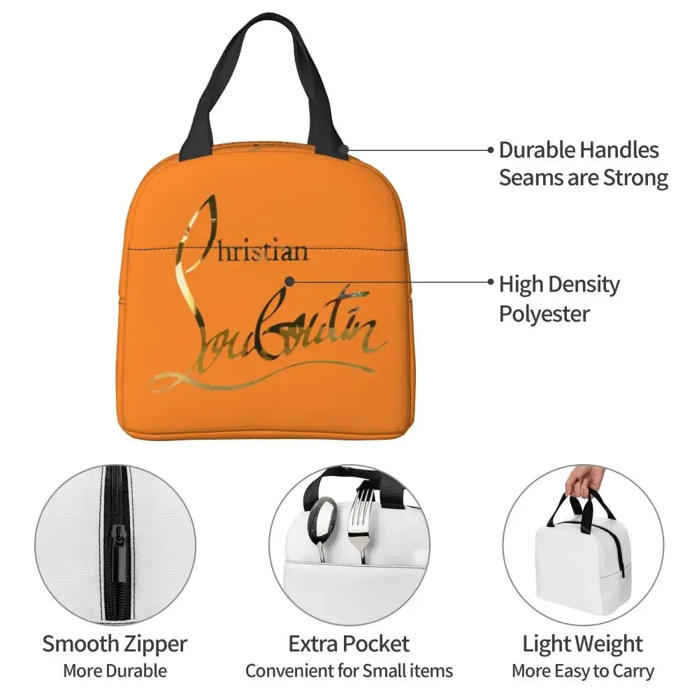 Christianed High Heels Louboutined Insulated Lunch Bags Cooler Bag Lunch Container Lady Beauty Lunch Box Tote School Outdoor