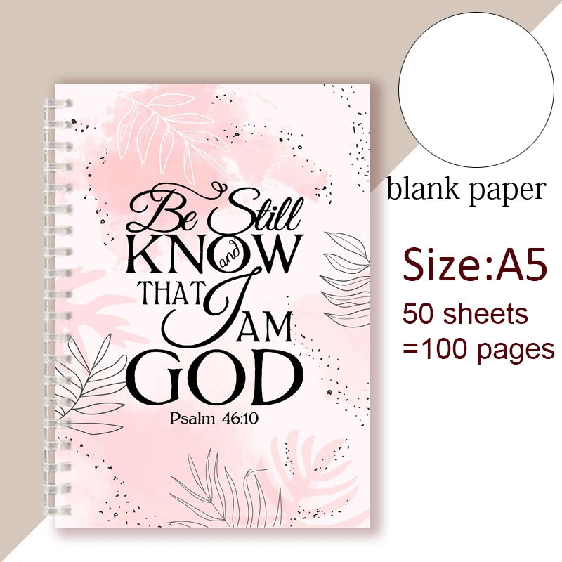 Christian Quote Psalm 46 10 Verse - Be Still and Know That I Am GOD - Spiral Notebook Bible Note Book Wisdom Vibes Faith Words