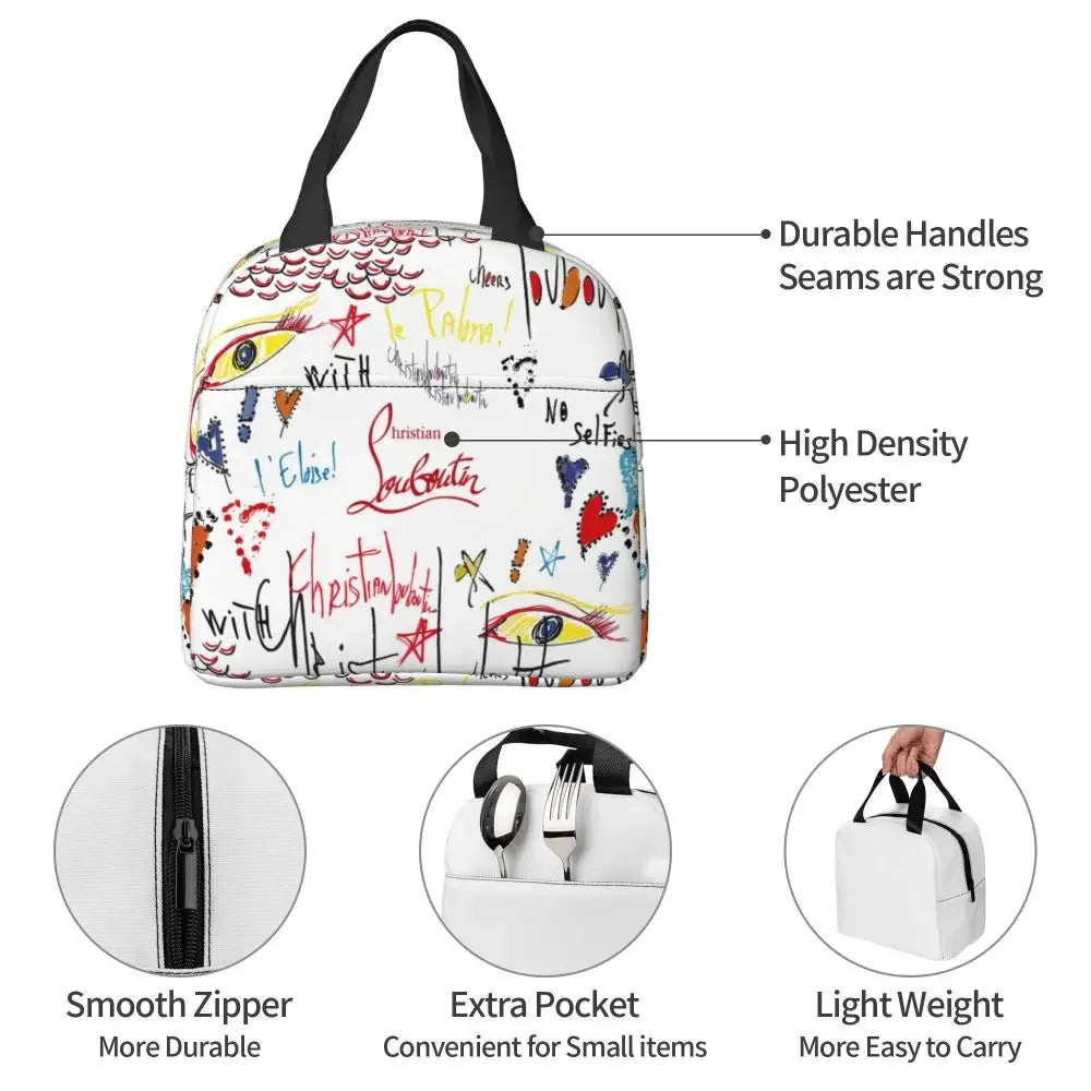 Christianed High Heels Louboutined Insulated Lunch Bags Cooler Bag Lunch Container Lady Beauty Lunch Box Tote School Outdoor