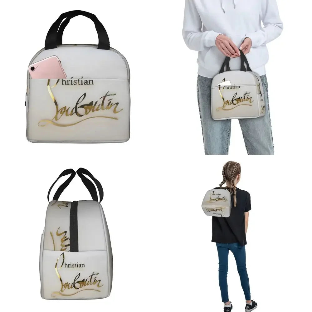 Christianed High Heels Louboutined Insulated Lunch Bags Cooler Bag Lunch Container Lady Beauty Lunch Box Tote School Outdoor