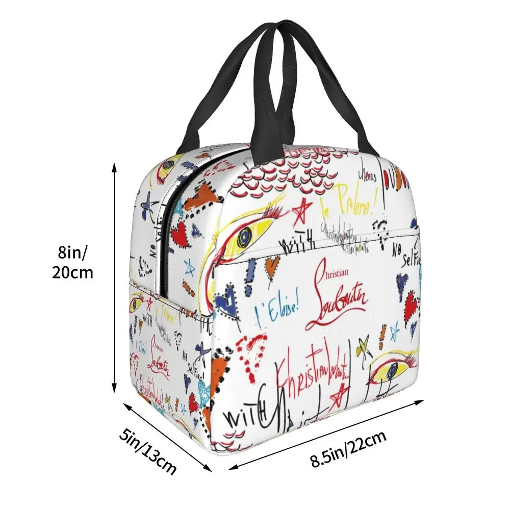 Christianed High Heels Louboutined Insulated Lunch Bags Cooler Bag Lunch Container Lady Beauty Lunch Box Tote School Outdoor