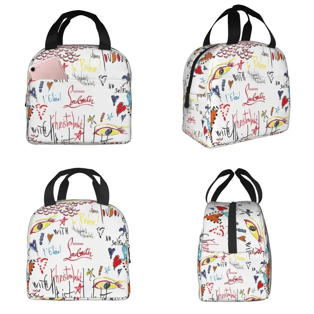 Christianed High Heels Louboutined Insulated Lunch Bags Cooler Bag Lunch Container Lady Beauty Lunch Box Tote School Outdoor