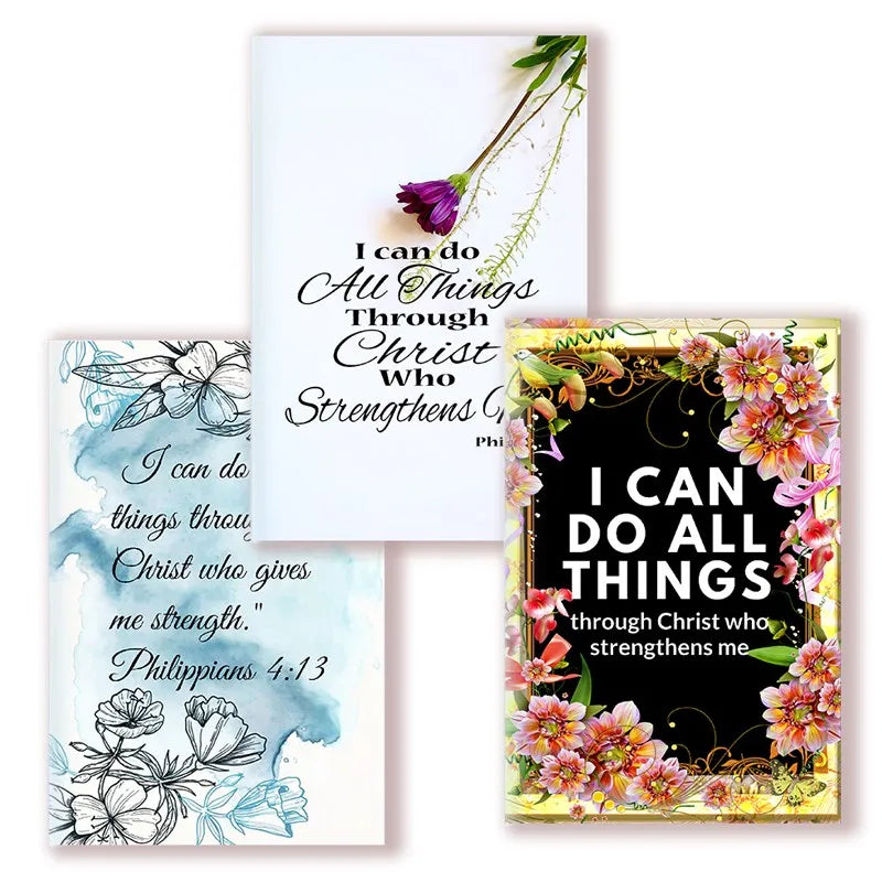 A5 Notebook Writing Note Book Philippians 4:13 Quote - I Can Do All Things Through Christ Who Strength Me - Christ Bible Faith