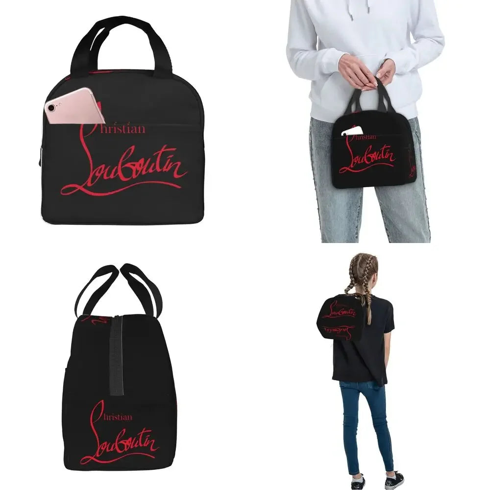 Christianed High Heels Louboutined Insulated Lunch Bags Cooler Bag Lunch Container Lady Beauty Lunch Box Tote School Outdoor