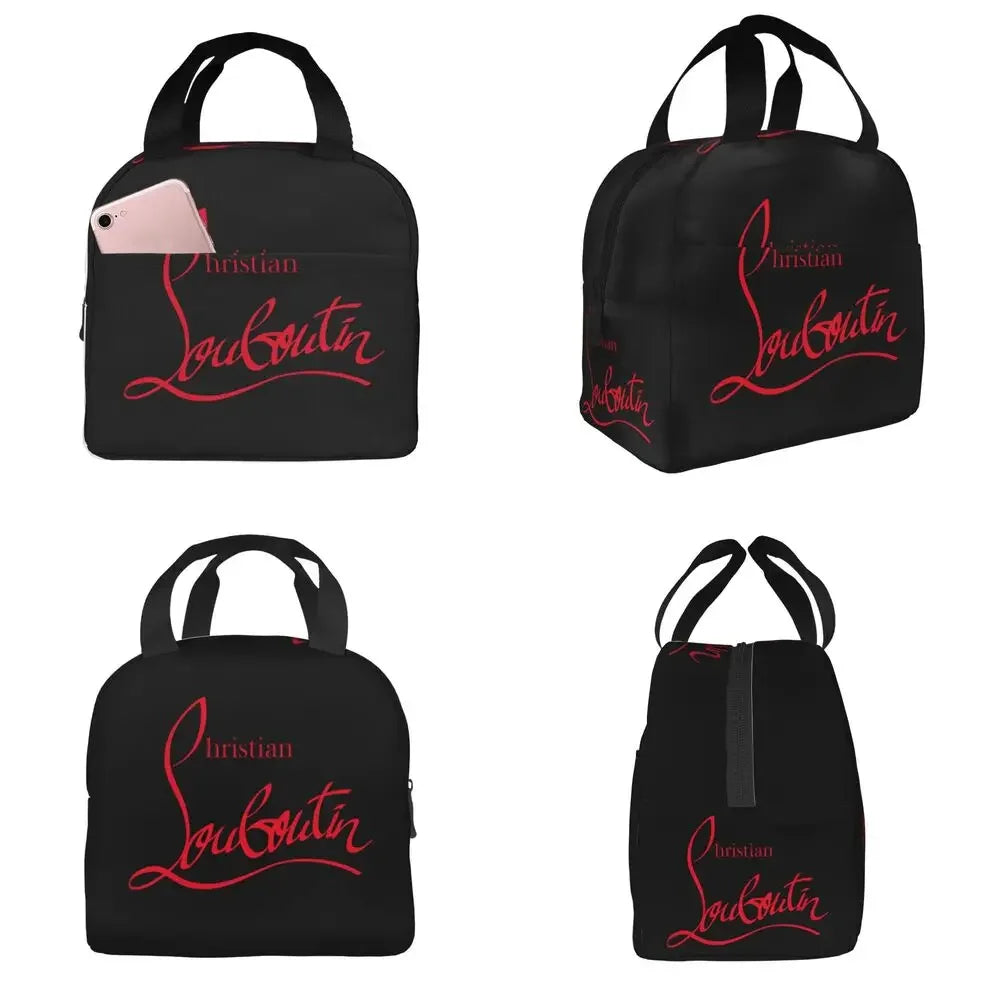 Christianed High Heels Louboutined Insulated Lunch Bags Cooler Bag Lunch Container Lady Beauty Lunch Box Tote School Outdoor