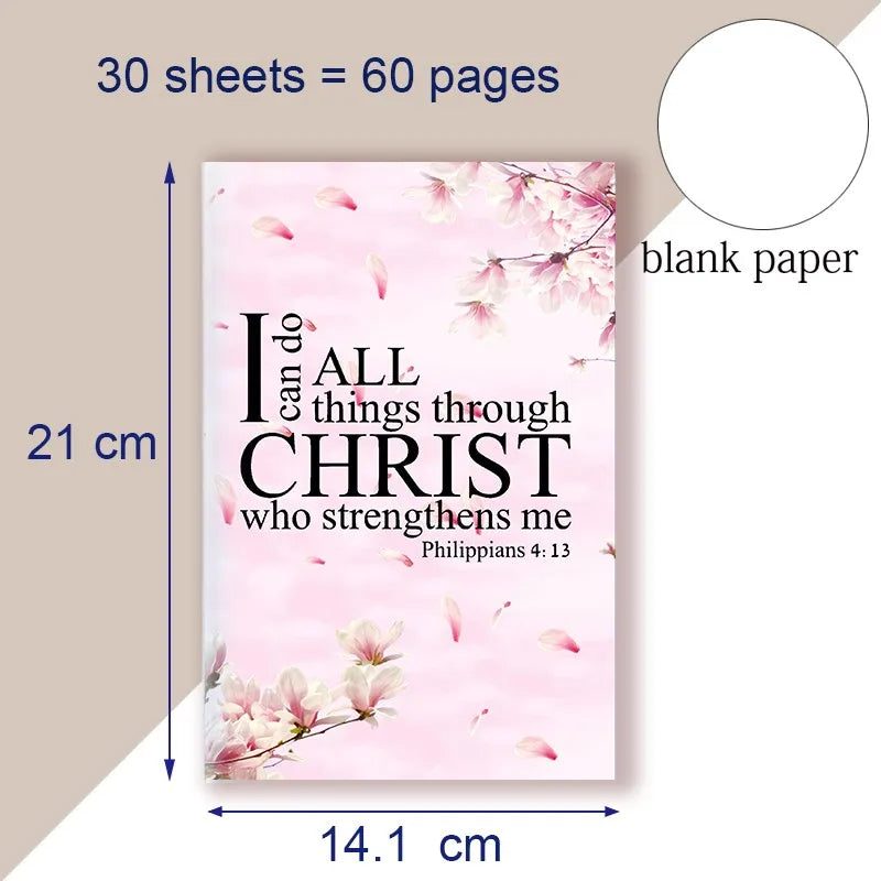 A5 Notebook Writing Note Book Philippians 4:13 Quote - I Can Do All Things Through Christ Who Strength Me - Christ Bible Faith