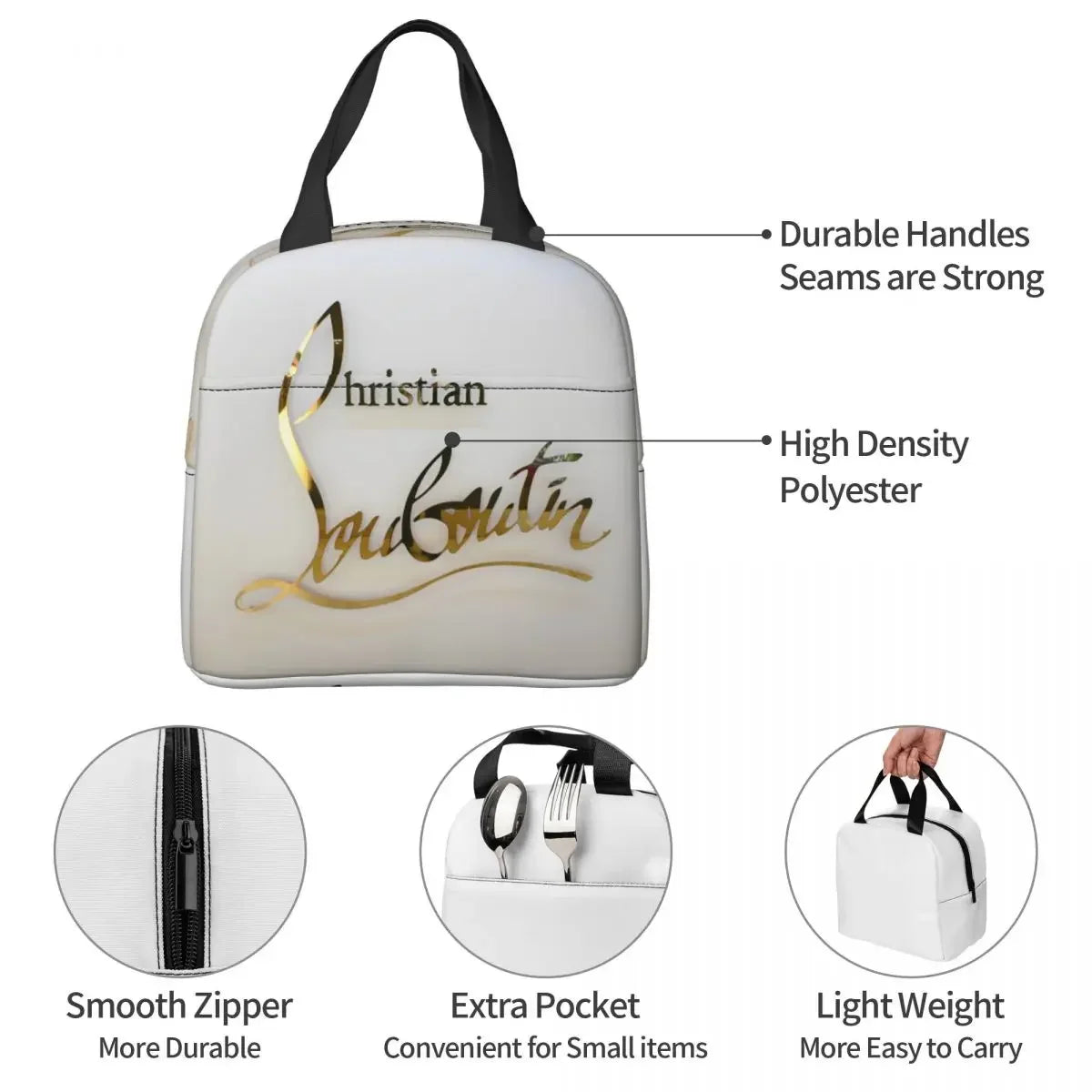 Christianed High Heels Louboutined Insulated Lunch Bags Cooler Bag Lunch Container Lady Beauty Lunch Box Tote School Outdoor