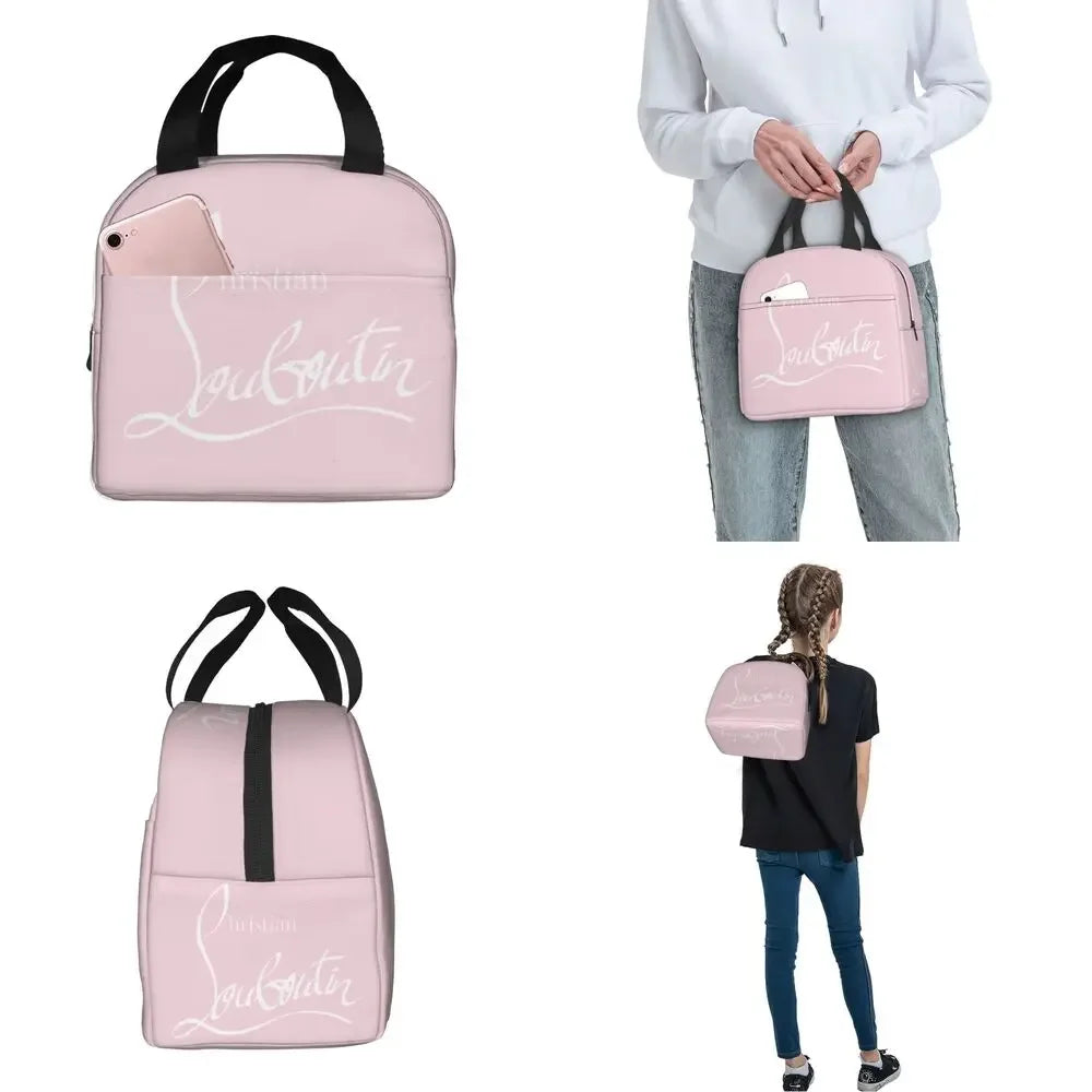 Christianed High Heels Louboutined Insulated Lunch Bags Cooler Bag Lunch Container Lady Beauty Lunch Box Tote School Outdoor