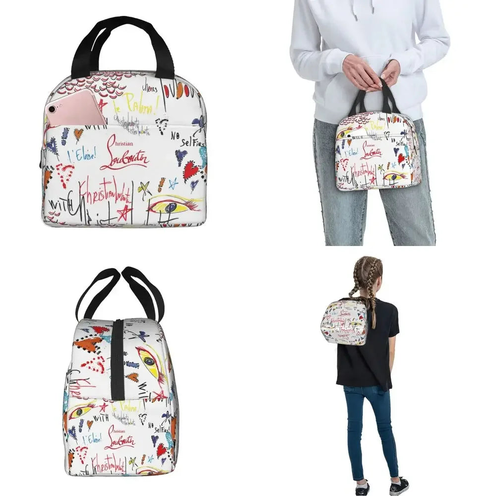 Christianed High Heels Louboutined Insulated Lunch Bags Cooler Bag Lunch Container Lady Beauty Lunch Box Tote School Outdoor